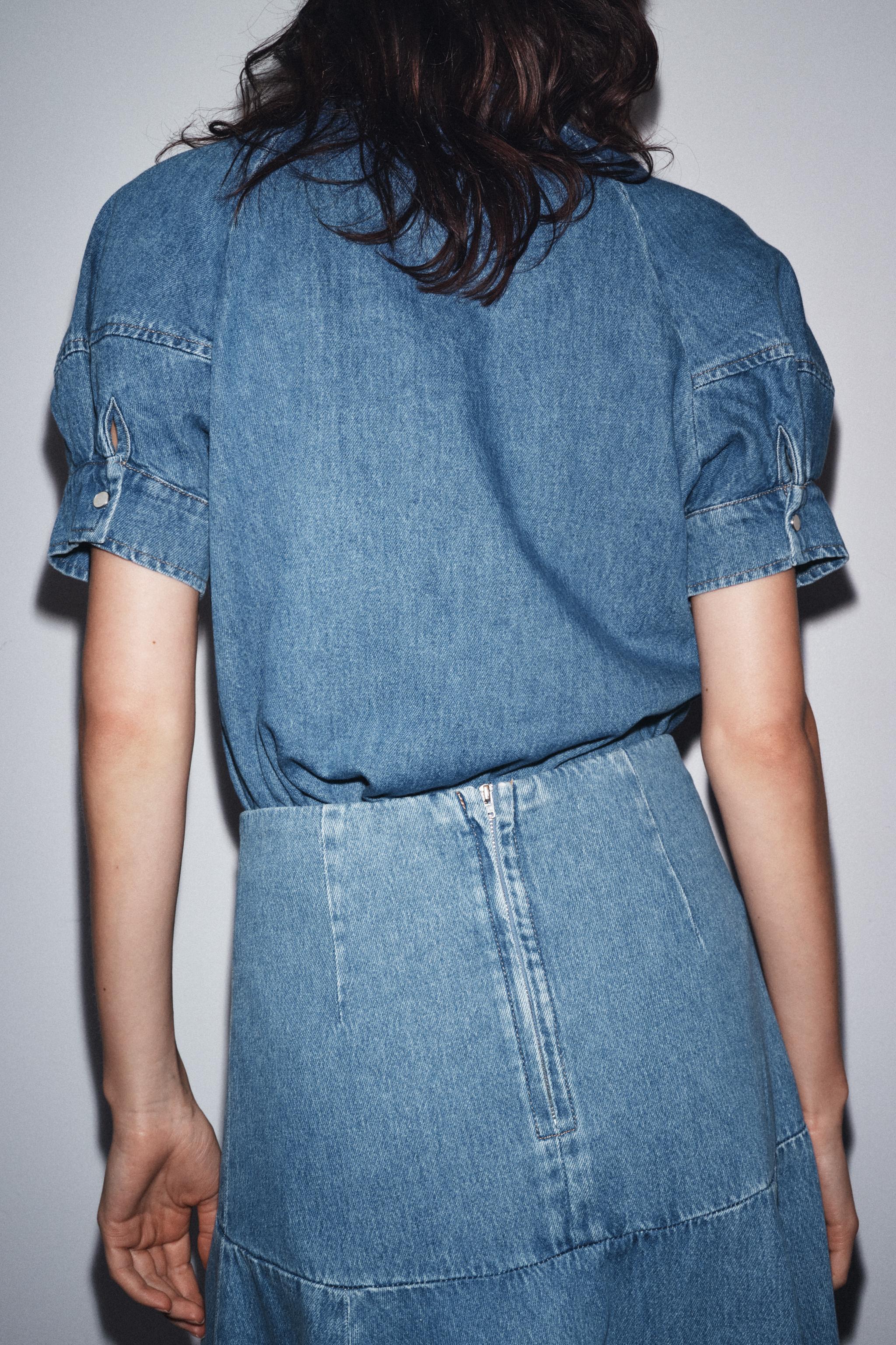 ZW COLLECTION DENIM TIE SHIRT